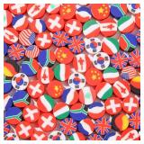 BERMRO 200pcs Polymer Flag Beads Mixed Heishi for Jewelry Making Bracelets Bulk