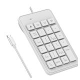 LOONASA Wired USB C Number Pad - 23 Keys Type C Numeric Keypad Upgraded 10 Key USB Keyboard Financial Accounting Numpad for Laptop, PC, MacBook, Notebook, Desktop,Surface Pro - White