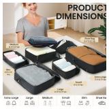 BAGAIL 4 Set/6 Set/8 Set Compression Packing Cubes Travel Accessories Expandable Packing Organizers (Half Mesh, 6-Black)