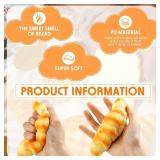 Foilswirl 5 Pcs Bread Stress Toy Soft Toast Bread Shape Toy Slow Rising Toy Anxiety Relief Food Toy for Kids Adult Tricky Funny Birthday Gifts Simulation Fake Food Stress Toy Balls(Style 1)