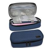 Gloppie Pencil Pouch for School, Blue Pencil Case, Zipper Pencil Box School Supplies