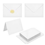 PATIKIL White 4x6 Blank Cards and Envelopes, V Flap A6 Envelopes with Cardstock & Gold Stickers Small for Greeting Cards Wedding Greeting Birthday Invitations Letter Mailing