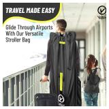 V VOLKGO Extra Large Stroller Bag for Airplane with Padded Backpack Shoulder Straps, Double Stroller Cover for Air Travel, Jogger & Carrier - Fits Most Sizes, Gate Check Bag, Waterproof Travel Cover.