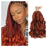 WIPPORYA French Curly Braiding Hair 12 Inch 6 Packs Black Loose Wave Bouncy Crochet Hair Pre Stretched 50g/pack Yaki Curly Hair for Black Women Hair Extensions (12inch #350)