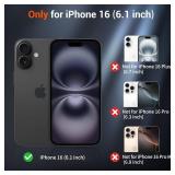 SUPFINE Magnetic for iPhone 16 Case (Compatible with MagSafe) (Military Grade Drop Protection) Translucent Matte Shockproof with Anti-Fingerprint Phone Cover,Black