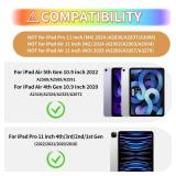 WESADN for iPad Air 5th Generation Case iPad Pro 11 Inch Case 4th/3rd/2nd/1st with Screen Protector/Butterfly Kickstand/Strap/Keychain/Pencil Holder for Kids Girls Cases for iPad Air 4 Pink Purple