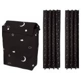Amazon Basics Portable Blackout Curtain Shade with Suction Cups, 50\" W x 78\"L, 2-Pack, Moon and Stars