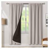 BGment Blackout Curtains for Bedroom 72 Inch Long, Thermal Insulated Full Room Darkening Bedroom Curtains, Heavy Sun Blocking Soundproof Window Curtains with Rod Pocket, 2 Panels, 52 Wide, Cashmere