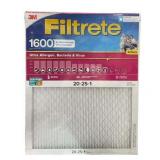 Filtrete Ultra Allergen 2X Filter  20x25x1  1600MPR  4 Pack - Retail: $88
