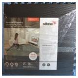 Norsk 25  x 25  Reversible Foam Flooring Gray Wood and Black 9 Tiles - Retail: $71