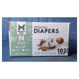 Members Mark Premium Diapers, N up to 10lbs, 102 diapers