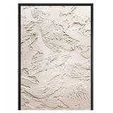 SIGNWIN Framed Canvas Print Wall Art White Paint Brush Stroke Landscape Abstract Geometric Illustrations Modern Art Decorative Shapes Relax/Calm for Living Room, Bedroom, Office - 24\"x36\" Black (5 P