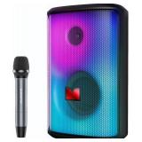 Monster Sparkle Bluetooth Speaker 120W Peak with Microphone, Portable Speaker and Heavy Bass, Full-Screen Colorful Lights, 24H Playtime, AUX, USB Playback, Waterproof Loud Speaker for Outdoor -Retail-