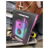 Monster Sparkle Bluetooth Speaker 120W Peak with Microphone, Portable Speaker and Heavy Bass, Full-Screen Colorful Lights, 24H Playtime, AUX, USB Playback, Waterproof Loud Speaker for Outdoor -Retail-