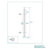 LIUCHONGYANG99 2PCS Glass Railing Post 42\"x2\"x2\" Stainless Steel Satin Finish, for Stairs and Deck handrailsï¼can be Installed on Wood or Concrete Floor. (50MM*50MM, End Post)