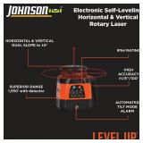 Johnson Level & Tool 99-028K Electronic Self-Leveling Dual Slope Horizontal/Vertical Rotary Laser System, Red, 1 Kit