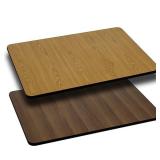 Flash Furniture 24   x 42   Rectangular Table Top with Natural or Walnut Reversible Laminate Top