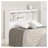 South Shore Summertime Bookcase Headboard, Twin, Pure White