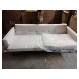 Kingfun 77.2\" W Loveseat Sofa, Mid Century Modern Decor Love Seat Couches for Living Room, Button Tufted Upholstered Furniture, Easy to Install Small Couch for Bedroom Office Apartment, Oatmeal