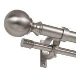 Premium Quality Double Curtain Rod Set Adjustable 36-72 In. - Brushed Nickle