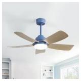 42 In. 5 ABS Blade Modern Dark Blue Ceiling fan with Light Six Speed -Retail- $146.00