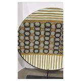 Modern Geometric Pattern Glass Display Disc with metal stand 29x24