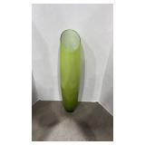 Tall Modern Lime Green Glass Floor Vase 27.5 inches tall
