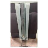 Modern Frosted Glass floor vase with metal stand 40 inches tall