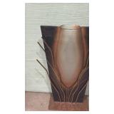 Modern Artisan twig floor vase with metal stand 21 inches tall