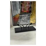 Modern Abstract Fused Glass Art Panel/vase with Stand 18 inches tall