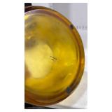 Todd Oldham designed for Lazy Boy round heavy Amber Glass vase 4.5 inches tall opening 4.5 inches