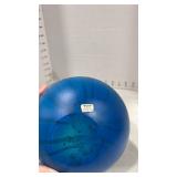 Mdina blue glass globe vase made in Malta approx 6 inches tall