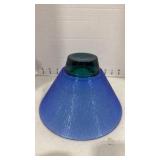 Hadeland Glassverk Kairo bowl with a cobalt blue top and a green base 5 inches tall