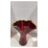 Blenko hand-blown swung glass vase 12 inches tall