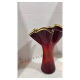 Blenko hand-blown swung glass vase 12 inches tall