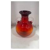 Blenko Amberina ombre glass pitcher 8 inches tall