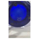 Todd Oldham designed for Lazy Boy heavy cobalt blue vase 12 inches tall opening approx 3 inches