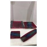 Decorative art glass plates set of 4