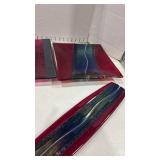 Decorative art glass plates set of 4