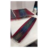 Decorative art glass plates set of 4