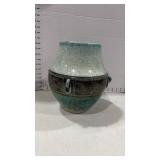 Glazed pottery vase 10 inches tall