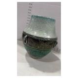 Glazed pottery vase 10 inches tall