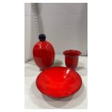 Signed ceramic vase, bowl and more
