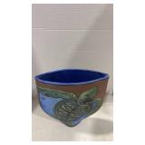 Handmade ceramic vase with sea turtle 12 inches tall