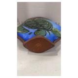 Handmade ceramic vase with sea turtle 12 inches tall