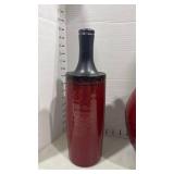 Ceramic glazed pottery vase and canister with lid