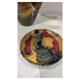 Hand crafted ceramic tea pot and Prairie Fire pottery plate