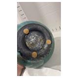 Ceramic signed raku pottery canister with lid and Acoma Pueblo pottery vase