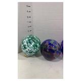 Signed art glass ornaments