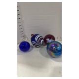 Art glass ornaments one is signed